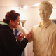Sarah Pratt carving Butter Kevin Costner